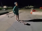 Girl Skateboarding completely naked 5/16