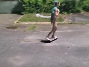 Girl Skateboarding completely naked 6/16