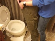  My girlfriend holds my dick and helps me pee pissing  1/16