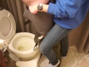  My girlfriend holds my dick and helps me pee pissing  11/16