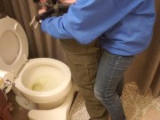  My girlfriend holds my dick and helps me pee pissing  13/16