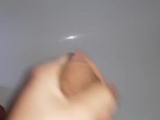 Uncut Teen jerking off in bathroom Cumshot at the end