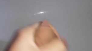 Uncut Teen jerking off in bathroom Cumshot at the end
