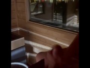 HOT sauna handjob in luxury hotel HOMEMADE
