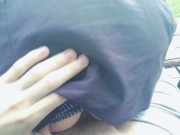 На улице задрала юбку и нагло села на хуй пока никто не видит 13/16