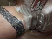 Shave pussy in bathroom - After blowjob and fucking doggystyle 4/16