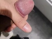 Stroking my hard girthy cock in slow motion