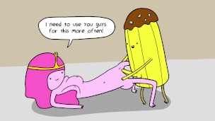 Princess Bubblegum fode um guarda de bananas - paródia pornô de aventura