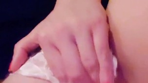 1 finger makes Horny Amateur MILF soak panties - wet pussy sounds and loud orgasm 