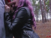 Horny Couple is hiding in the forest to have Sex | Lush playing & Сumming in her mouth 5/16