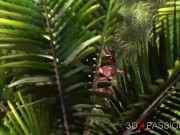 Hot sex in jungle! Big black cock rams college girl