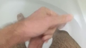 Crazy Teen Masturbate in Shower a Big Cock