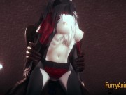 Furry Hentai - Beast and Black Cat having wild sex end crempie 4/16