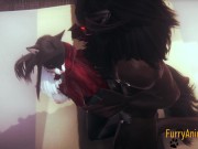 Furry Hentai - Beast and Black Cat having wild sex end crempie 5/16