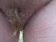 Mature BBW outdoor pissing and hairy pussy POV. 12/16