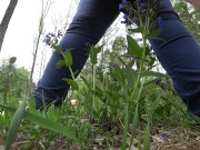 Mature BBW outdoor pissing and hairy pussy POV. 3/16