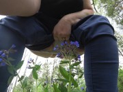 Mature BBW outdoor pissing and hairy pussy POV. 5/16