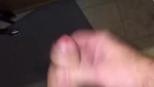 After turning myself on during my shower, I continued stroking my uncut cock & Jizzed in the sink