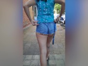 Vecina argentina culona me muestra todo en el ascensor y caminando en la calle | Argentina Amateur