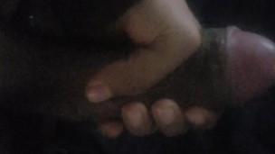Stroking satisfying nut out of veiny uncut cock.