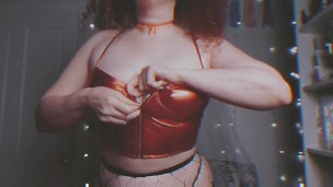 Big Natural Tits Fishnet Tease