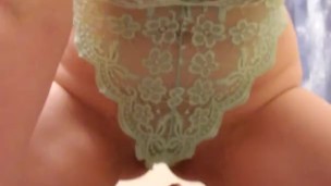 Sexy Blonde Babe riding dildo
