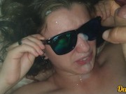 подборка обильных выстрелов тёплой вкусной спермы в лицо и на волосы похотливой школьницы 14/16