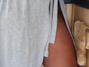 Thick Booty Latina Wife in a Revealing Bathrobe  with No PANTIES or BRA On 4/16