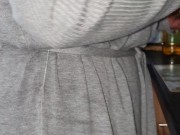 Thick Booty Latina Wife in a Revealing Bathrobe  with No PANTIES or BRA On 5/16