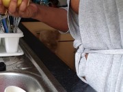 Thick Booty Latina Wife in a Revealing Bathrobe  with No PANTIES or BRA On 9/16