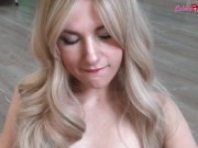 Sexy Blonde Sensual Sucks Big Dick and Licks Balls to Cum in Mouth 1/16