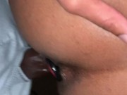 GETTING FUCKED ROUGH BY MY GF WITH PRETTY PINK ANAL PLUG IN MY ASS 16/16