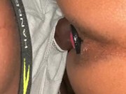 GETTING FUCKED ROUGH BY MY GF WITH PRETTY PINK ANAL PLUG IN MY ASS 6/16