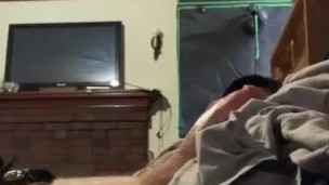 Big dick daddy cums hard while moaning