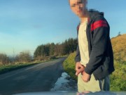 **ALMOST CAUGHT** TEEN CUMMING ON PUBLIC ROAD