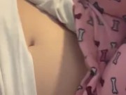  strips and touches wet pussy