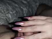 Long nails Ball scratching and slow Handjob 1/16