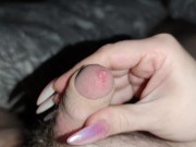 Long nails Ball scratching and slow Handjob 13/16