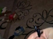 My lil dick cumming through a rubber sound with hole