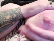 Huge Titties Bounced and Pinched. Tattooed Slut