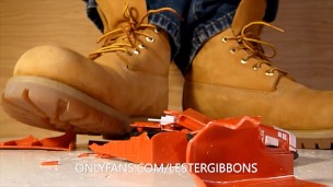 Crushing a Toy Fire Truck with Timberland Boots