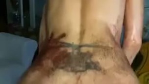 Glitter, Oil and Anal Dildo Ride