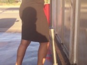 Exhibitionist wife fingers her wet pussy on a busy public street with traffic - Dirty Dasha 1/16