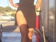 Exhibitionist wife fingers her wet pussy on a busy public street with traffic - Dirty Dasha 2/16