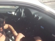 Exhibitionist wife fingers her wet pussy on a busy public street with traffic - Dirty Dasha 3/16