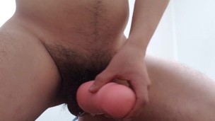 men'sオナニー　全裸　オナホール　無修正　Japanese　Asia　毛深い　ポッチャリ　中年　射精
