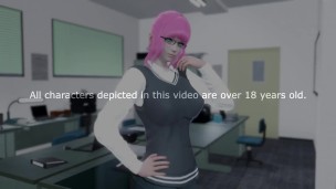 Busty secretary masturbates in the office - 3D Porn