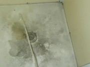 Mommy let me pee in shower at an abandon cabin in the woods
