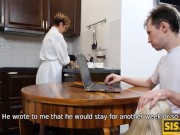 SIS.PORN. Girl with playful eyes hides from stepmom for quick sex with stepbro in bed 6/16