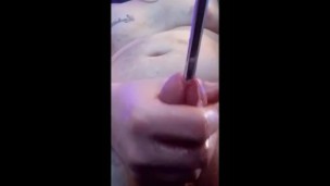 Cock sounding with cumshot
